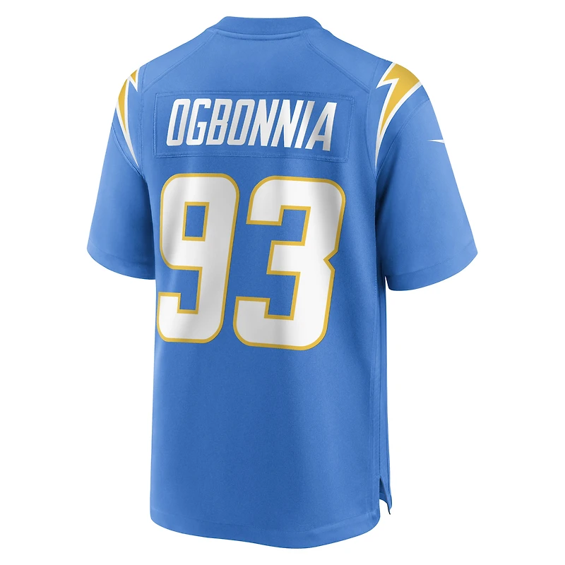 Maillot de joueur match des Chargers Los Angeles Nike Otito Ogbonnia pour homme, bleu poudre