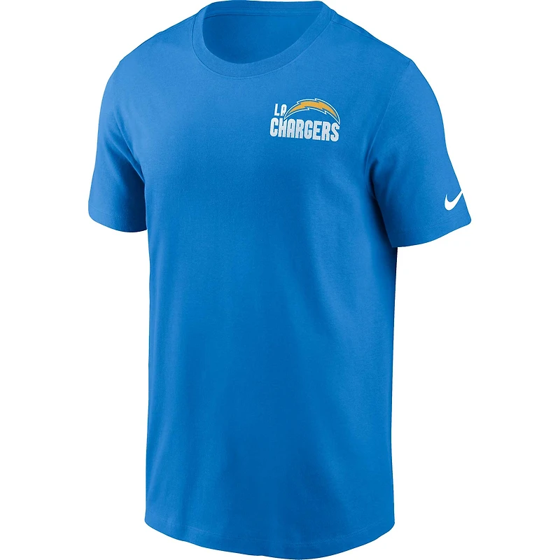 T-shirt essentiel Blitz des Chargers de Los Angeles Nike Powder Blue pour homme