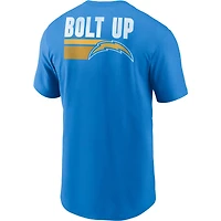 T-shirt essentiel Blitz des Chargers de Los Angeles Nike Powder Blue pour homme