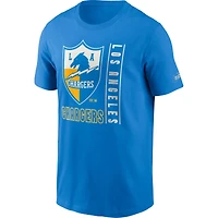 T-shirt essentiel Nike Los Angeles Chargers Lockup pour homme, bleu poudré