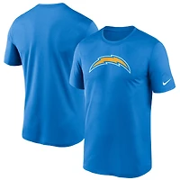 T-shirt de performance Nike Essential Legend pour homme, bleu poudre, logo des Los Angeles Chargers