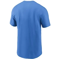 T-shirt essentiel Nike bleu poudre pour homme, logo Primetime des Los Angeles Chargers