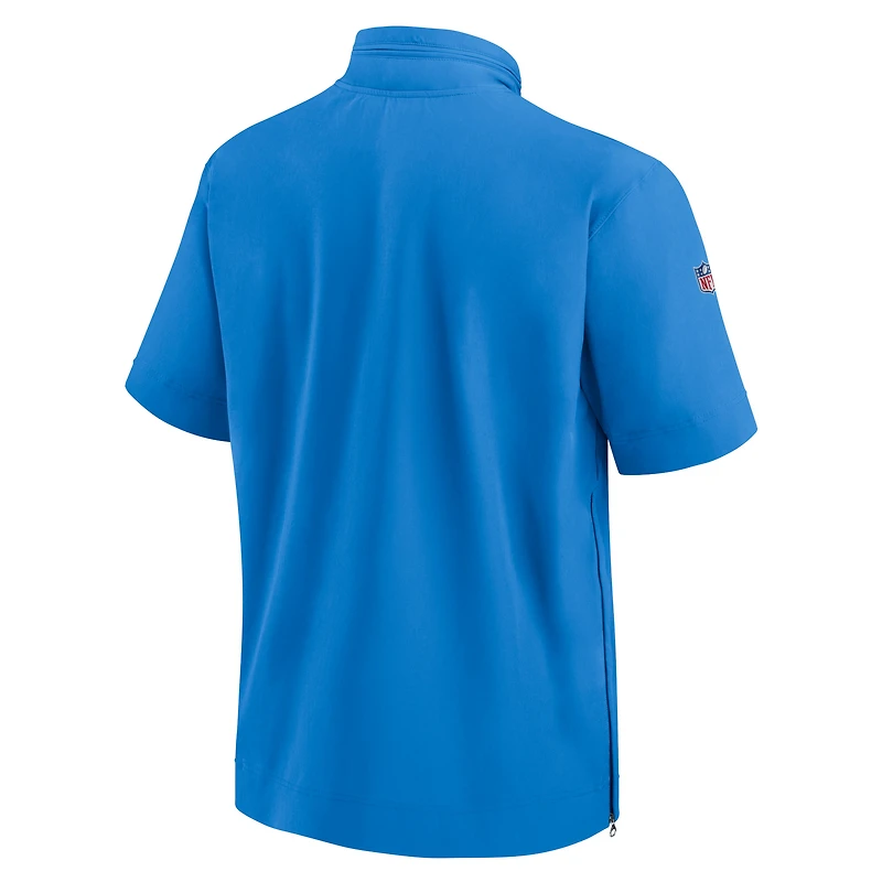 Men's Nike Powder Blue Los Angeles Chargers Sideline Coach Short Sleeve Hoodie Quarter-Zip Jacket