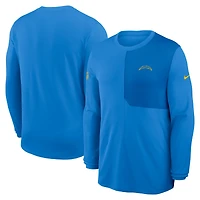 Maillot Nike à manches longues Sideline Coach UV Dri-FIT bleu poudre pour homme des Los Angeles Chargers