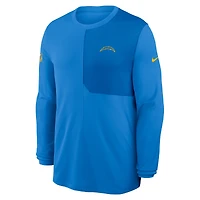 Maillot Nike à manches longues Sideline Coach UV Dri-FIT bleu poudre pour homme des Los Angeles Chargers