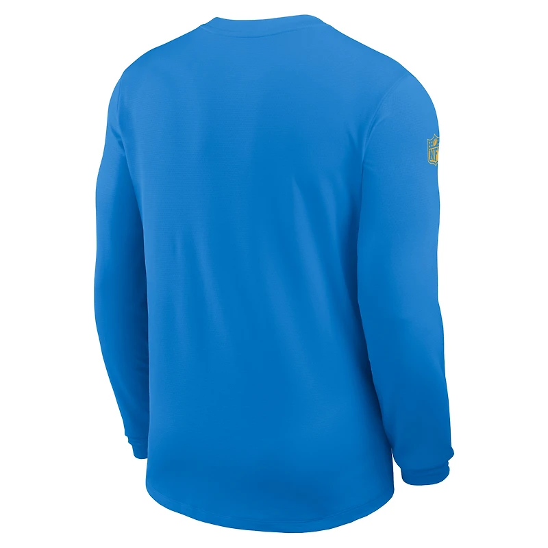 Maillot Nike à manches longues Sideline Coach UV Dri-FIT bleu poudre pour homme des Los Angeles Chargers