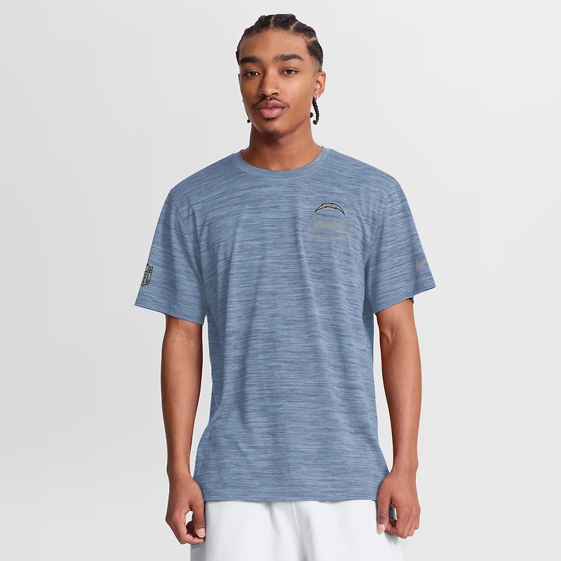 T-shirt Nike pour homme, bleu poudre, Los Angeles Chargers, Sideline Double Covered Dri-FIT Velocity