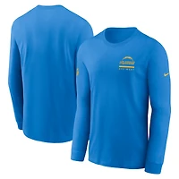 T-shirt Nike à manches longues Dri-FIT bleu poudre pour homme des Chargers de Los Angeles