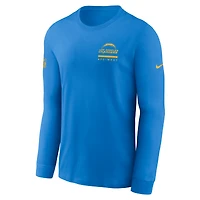T-shirt Nike à manches longues Dri-FIT bleu poudre pour homme des Chargers de Los Angeles
