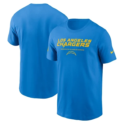 T-shirt Nike Dri-FIT bleu poudre pour homme, Los Angeles Chargers, en tenue de match.