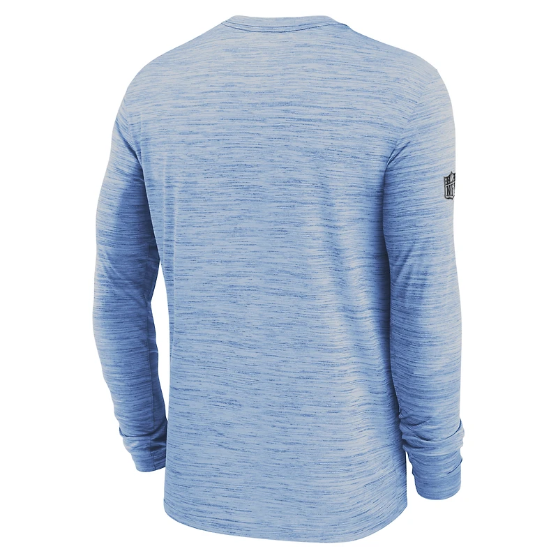 T-shirt à manches longues Nike Powder Blue Los Angeles Chargers Sideline Offensive Transition Velocity Dri-FIT pour homme