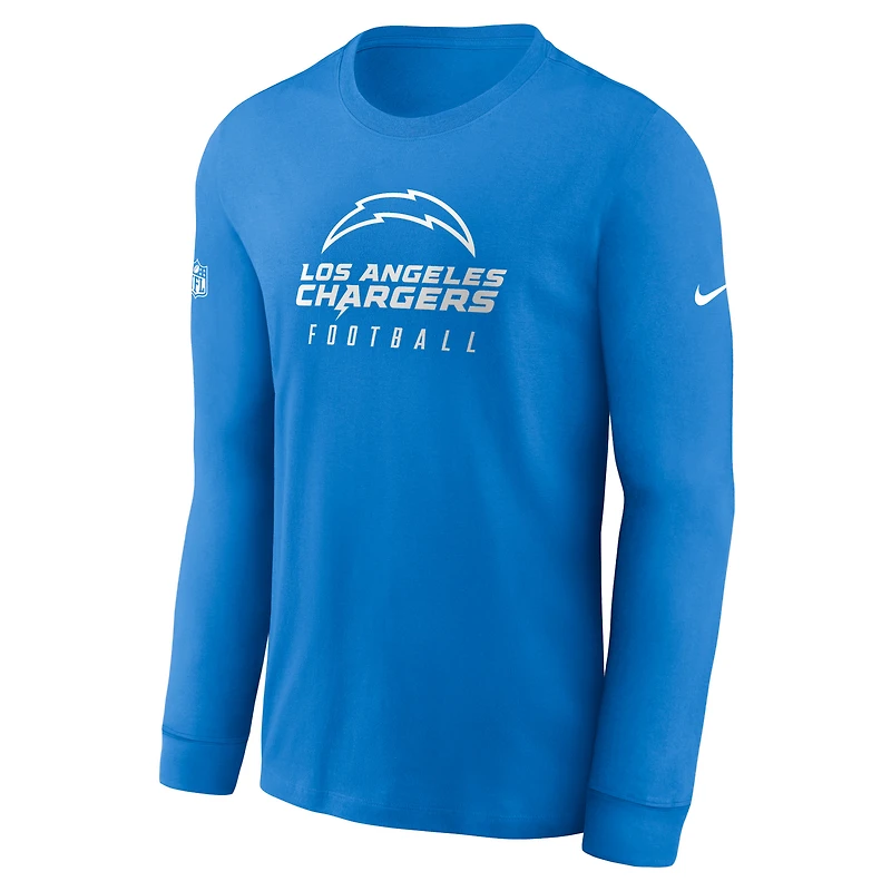 Men's Nike Powder Blue Los Angeles Chargers Sideline Performance Long Sleeve T-Shirt