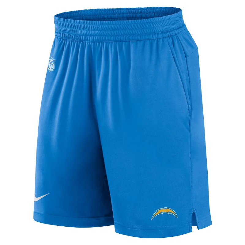Short Nike Los Angeles Chargers Sideline Performance pour homme, bleu poudré