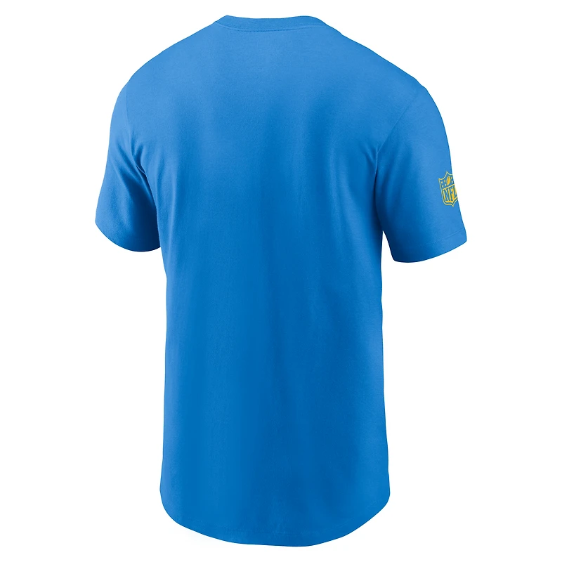 T-shirt Nike Performance Sideline bleu poudre pour homme des Los Angeles Chargers