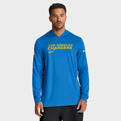 Men's Nike Powder Blue Los Angeles Chargers Sideline Pure Fury Dri-FIT Long Sleeve Hoodie T-Shirt