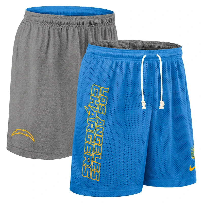 Short réversible Nike Dri-FIT bleu poudre pour homme des Los Angeles Chargers