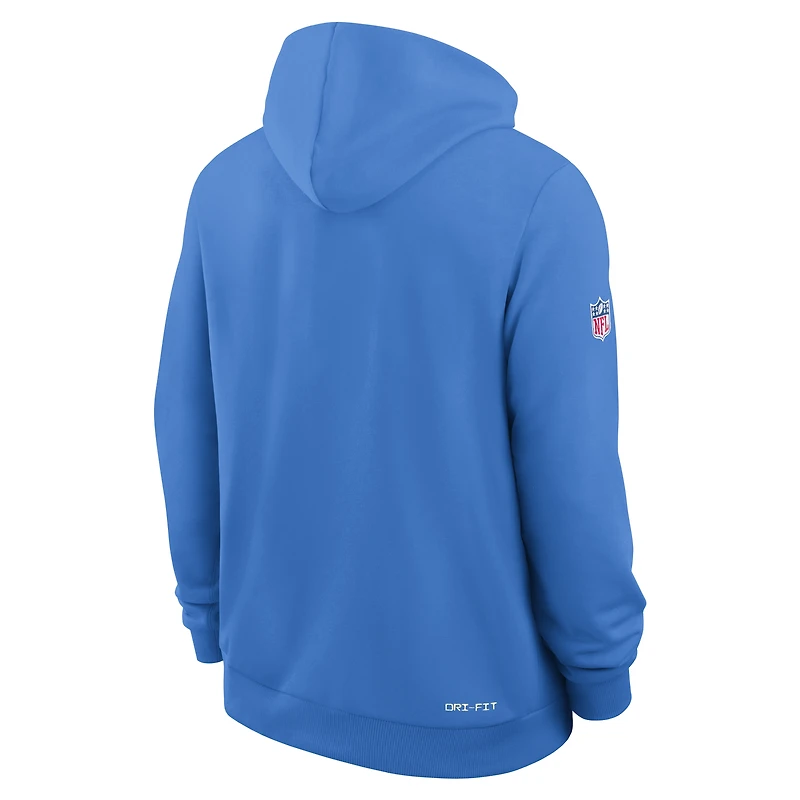 Sweat à capuche zippé Nike bleu poudre Los Angeles Chargers Sideline Standard Issue Dri-FIT pour homme