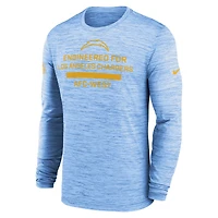 T-shirt Nike Performance à manches longues bleu poudre Los Angeles Chargers Sideline Velocity pour homme