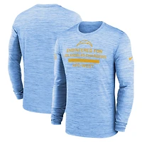 T-shirt Nike Performance à manches longues bleu poudre Los Angeles Chargers Sideline Velocity pour homme