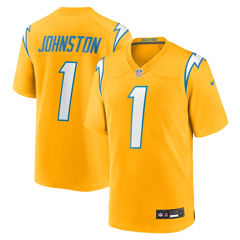 Men's Nike Quentin Johnston Gold Los Angeles Chargers Alternate Charger Power Game Player Jersey