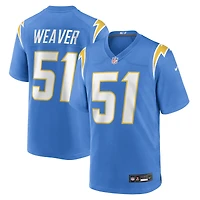 Maillot Nike Rashad Weaver bleu poudre pour homme des Los Angeles Chargers