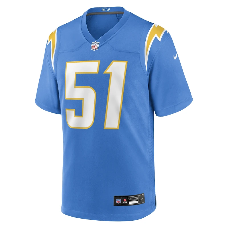 Men's Nike Rashad Weaver  Powder Blue Los Angeles Chargers Team Game Jersey
