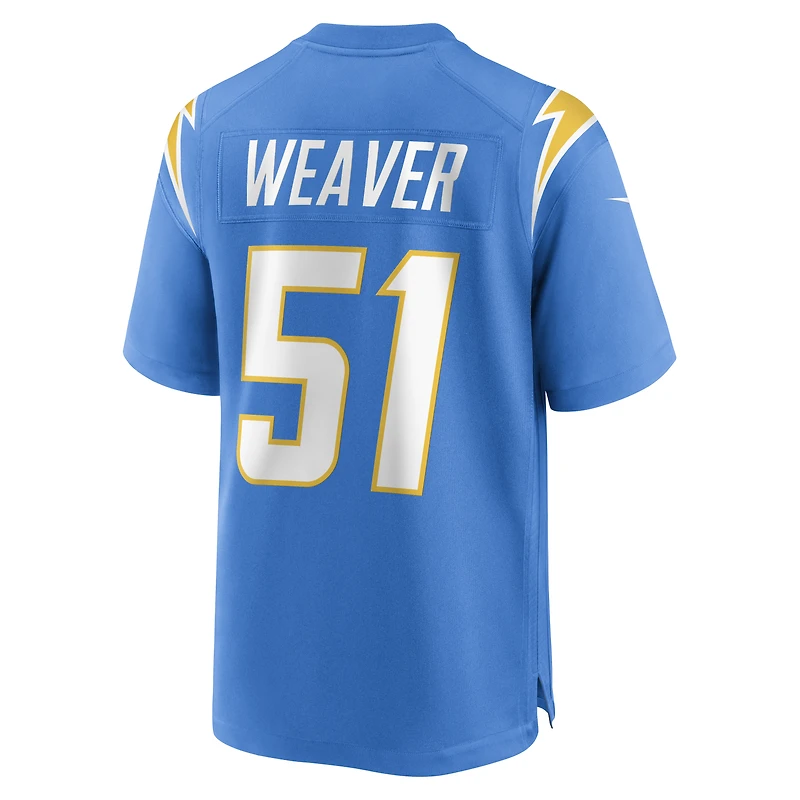 Men's Nike Rashad Weaver  Powder Blue Los Angeles Chargers Team Game Jersey