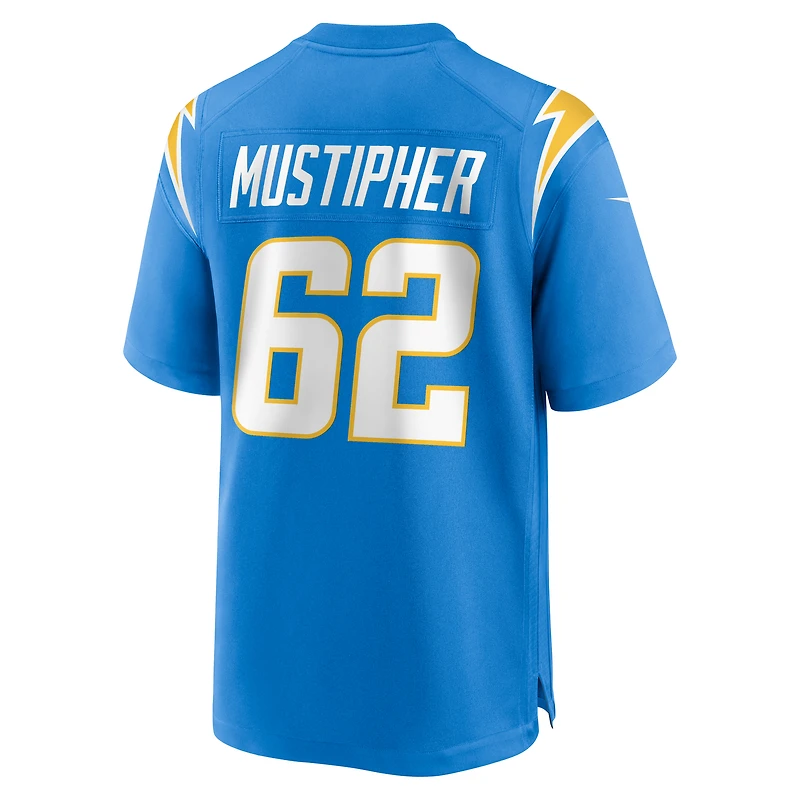 Maillot Nike Sam Mustipher bleu poudre pour homme des Los Angeles Chargers