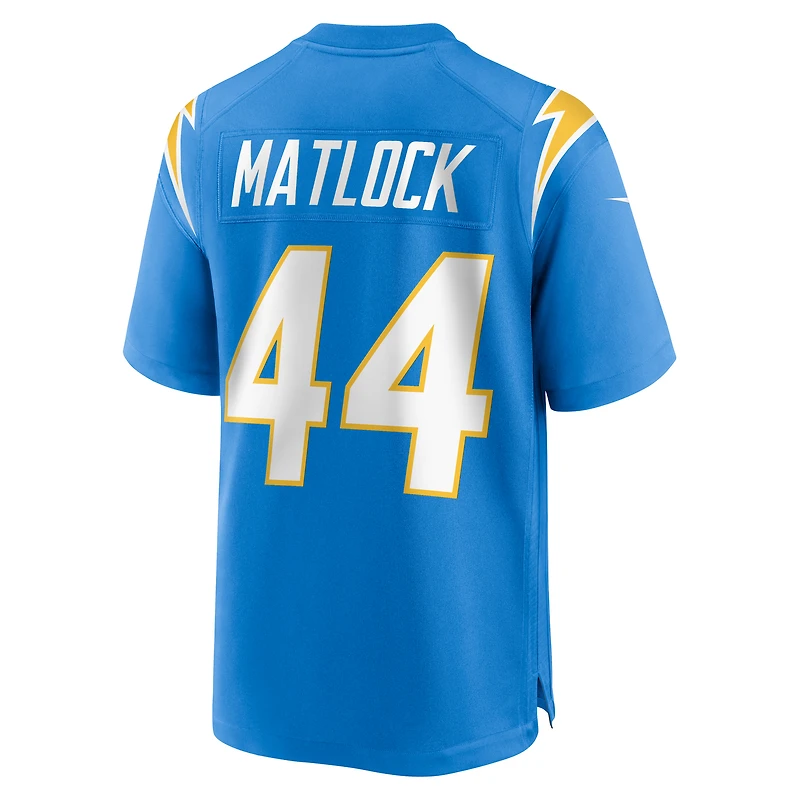 Men's Nike Scott Matlock Powder Blue Los Angeles Chargers Team Game Jersey