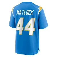 Men's Nike Scott Matlock  Powder Blue Los Angeles Chargers Team Game Jersey