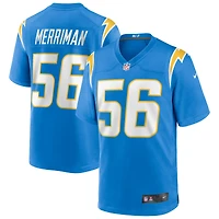 Maillot de joueur retraité du match des Chargers Los Angeles Nike Shawne Merriman pour homme, bleu poudre