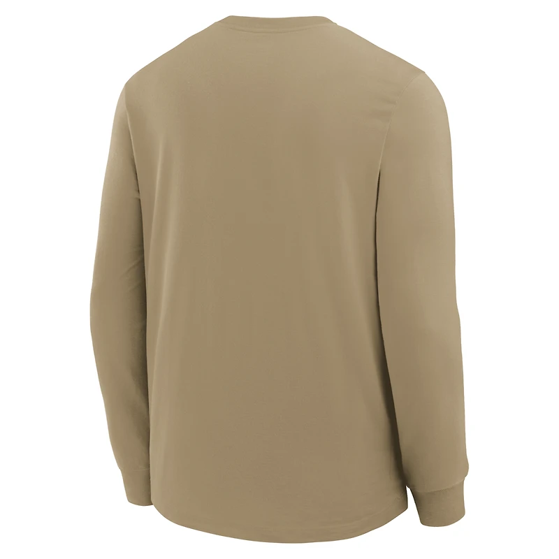 T-shirt à manches longues Nike Tan Los Angeles Chargers Blitz Package Rewind Slub Dri-FIT pour homme