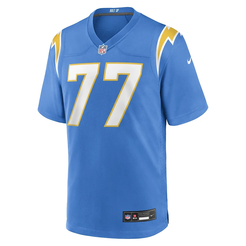 Men's Nike Travis Burke Powder Blue Los Angeles Chargers Team Game Jersey