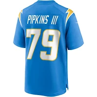 Maillot de match Nike Trey Pipkins III des Chargers Los Angeles pour homme, bleu poudre