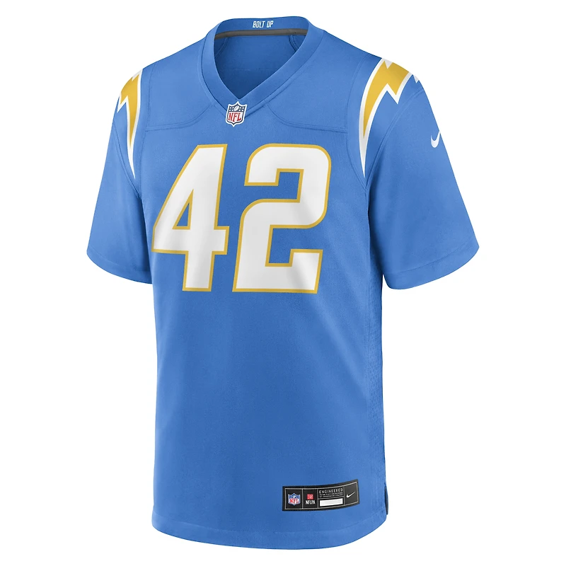 Men's Nike Tucker Fisk Powder Blue Los Angeles Chargers Team Game Jersey