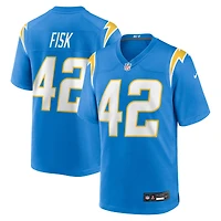 Maillot Nike Tucker Fisk bleu poudre pour homme des Los Angeles Chargers