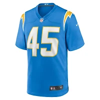 Maillot de match d'équipe des Los Angeles Chargers Nike Tuli Tuipulotu Powder Blue pour homme