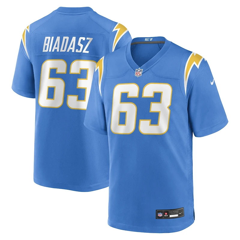 Men's Nike Tyler Biadasz  Powder Blue Los Angeles Chargers Team Game Jersey