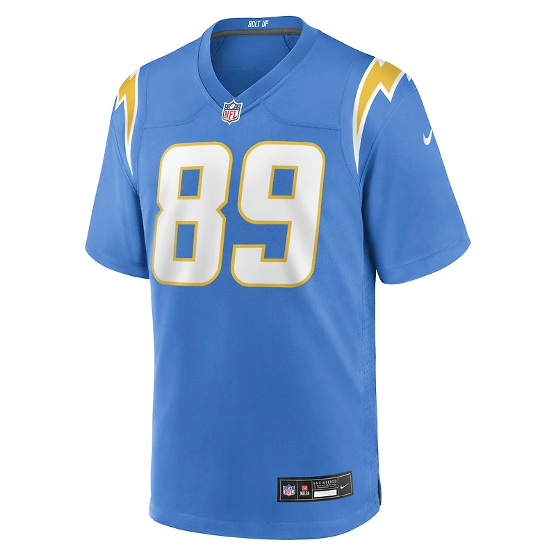 Maillot de joueur retraité Nike Wes Chandler pour homme, bleu poudre, Los Angeles Chargers