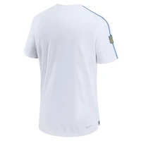 T-shirt Nike blanc Los Angeles Chargers 2024 Sideline Coach UV Performance pour homme