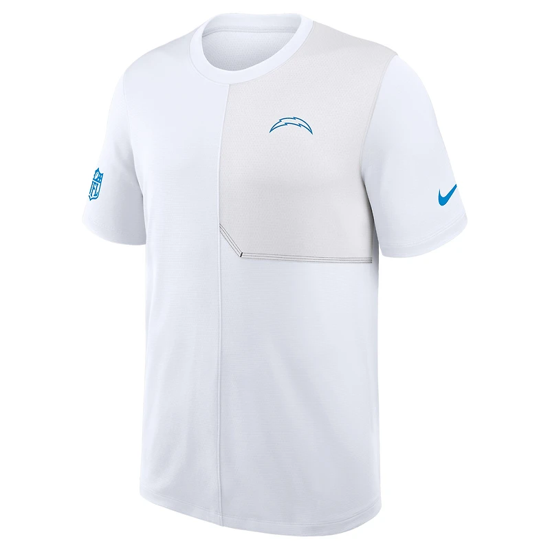Men's Nike White Los Angeles Chargers Sideline UV Dri-Fit Coach Shirt