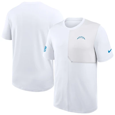 Men's Nike White Los Angeles Chargers Sideline UV Dri-Fit Coach Shirt