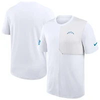 Men's Nike White Los Angeles Chargers Sideline UV Dri-Fit Coach Shirt