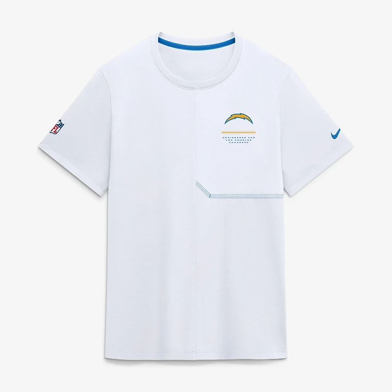 Men's Nike  White Los Angeles Chargers Sideline UV Dri-FIT Coaches Shirt