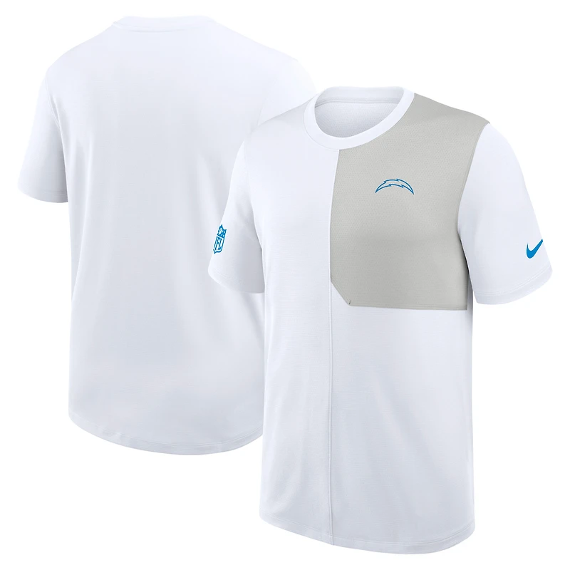 T-shirt Nike blanc pour homme Los Angeles Chargers Sideline Performance UV Coach