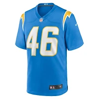Maillot de match des Chargers Los Angeles Nike Zander Horvath pour homme, bleu poudre