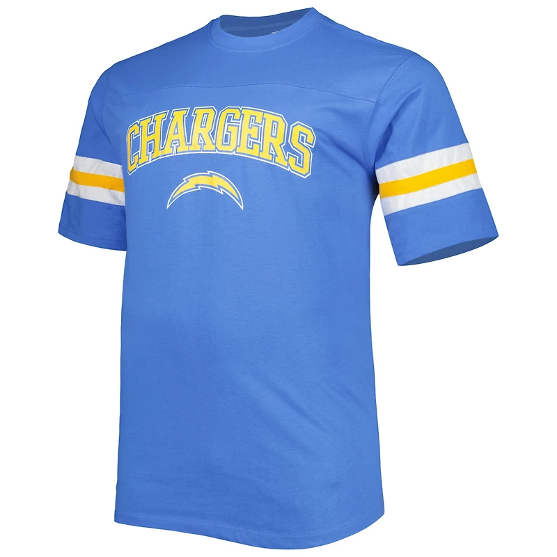 T-shirt bleu poudré Los Angeles Chargers Big & Tall Arm Stripe pour homme