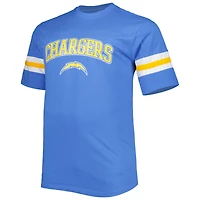 T-shirt bleu poudré Los Angeles Chargers Big & Tall Arm Stripe pour homme