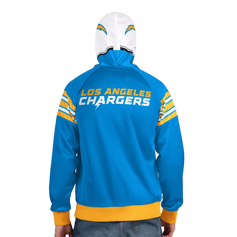 Veste de survêtement à capuche zippée Pro Player bleu poudre/blanc pour homme des Los Angeles Chargers