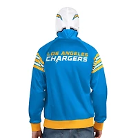 Veste de survêtement à capuche zippée Pro Player bleu poudre/blanc pour homme des Los Angeles Chargers